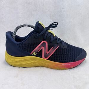 New Balance Fresh Foam Arishi v4 Boys Big Kid Shoes Navy Pink Yellow Size 6